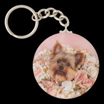 Flower pup keychains