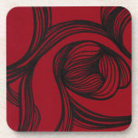 Flower - Red/Black - Coaster cork coasters