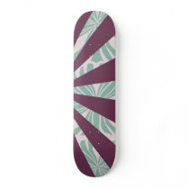 Flower Retro - Purple and Green Skate Board
