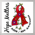 Flower Ribbon 4 Hope Matters AIDS Posters
