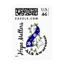 Flower Ribbon 4 Hope Matters ALS Postage Stamps