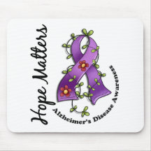 Flower Ribbon 4 Hope Matters Alzheimer's Disease Mouse Pad