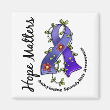 Flower Ribbon 4 Hope Matters Ankylosing Spondyliti Fridge Magnets