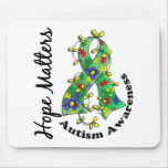 Flower Ribbon 4 Hope Matters Autism Mousepads