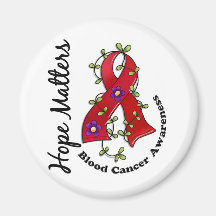 Flower Ribbon 4 Hope Matters Blood Cancer Refrigerator Magnet
