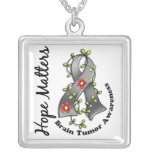 Flower Ribbon 4 Hope Matters Brain Tumor Pendants