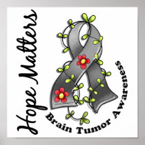 Flower Ribbon 4 Hope Matters Brain Tumor Poster