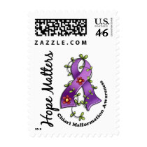 Flower Ribbon 4 Hope Matters Chiari Malformation Postage Stamps