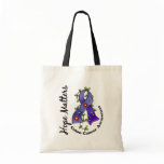 Flower Ribbon 4 Hope Matters Colon Cancer Tote Bags