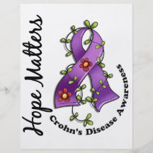 Flower Ribbon 4 Hope Matters Crohn's Disease Full Color Flyer