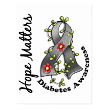 Flower Ribbon 4 Hope Matters Diabetes Postcards