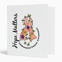 Flower Ribbon 4 Hope Matters Endometrial Cancer Binders