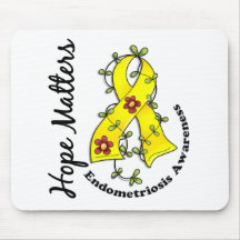 Flower Ribbon 4 Hope Matters Endometriosis Mouse Pad