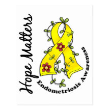 Flower Ribbon 4 Hope Matters Endometriosis Post Card