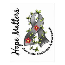 Flower Ribbon 4 Hope Matters Juvenile Diabetes Post Cards