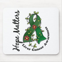 Flower Ribbon 4 Hope Matters Liver Cancer Mouse Pads
