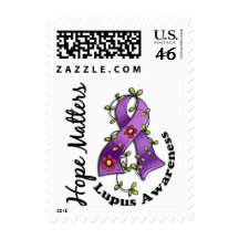 Flower Ribbon 4 Hope Matters Lupus Stamps
