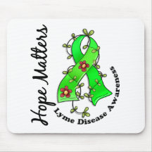 Flower Ribbon 4 Hope Matters Lyme Disease Mousepads