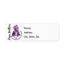 Flower Ribbon 4 Hope Matters Pancreatic Cancer Return Address Label