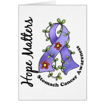 Flower Ribbon 4 Hope Matters Stomach Cancer Cards