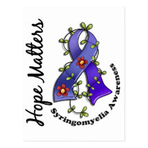 Flower Ribbon 4 Hope Matters Syringomyelia Post Cards