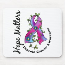Flower Ribbon 4 Hope Matters Thyroid Cancer Mousepads