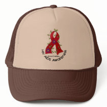 Flower Ribbon AIDS HIV AWARENESS T-Shirts & Gifts Hats