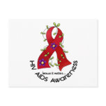 Flower Ribbon AIDS HIV AWARENESS T-Shirts & Gifts Postcards