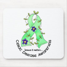 Flower Ribbon CELIAC DISEASE AWARENESS T-Shirts Mouse Pad