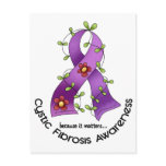 Flower Ribbon CYSTIC FIBROSIS AWARENESS T-Shirts Postcard