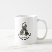 Flower Ribbon DIABETES AWARENESS T-Shirts & Gifts Mug