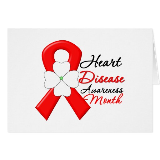 Heart Disease Awareness Month Ribbon Cards Heart Disease Awareness