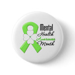 Flower Ribbon - Mental Health Awareness Month Button