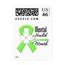 Flower Ribbon - Mental Health Awareness Month Postage Stamps
