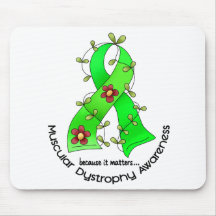 Flower Ribbon MUSCULAR DYSTROPHY AWARENESS Tees Mouse Pads