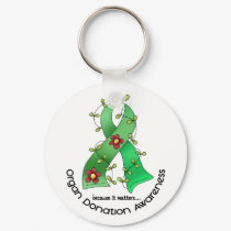 Flower Ribbon ORGAN DONATION AWARENESS Apparel keychains