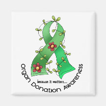 Flower Ribbon ORGAN DONATION AWARENESS Apparel Refrigerator Magnet