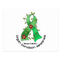 Flower Ribbon ORGAN DONATION AWARENESS Apparel Postcard