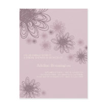 Flower Scribble Mauve • Bridal Shower Inivitation postcards by CSWedding Flower Scribble Mauve • Bridal Shower Inivitation postcards