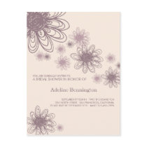 Flower Scribble Rose • Bridal Shower Inivitation postkarten