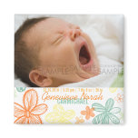 Flower Scribbles Multi • Baby Announcement Fridge Magnets