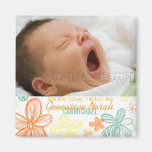 Flower Scribbles Multi • Baby Announcement Fridge Magnets