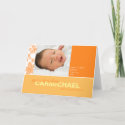 Flower Scribbles Orange • Baby Announcement card