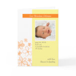 Flower Scribbles Orange/Yellow • Baby Announcement Cards