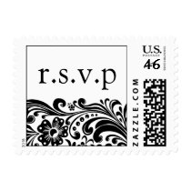 Flower Scroll RSVP Postage