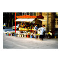 Flower seller, Santiago, Chile posters