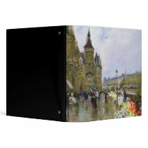 Flower Sellers by the Seine 3 Ring Binder