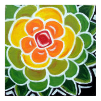 Flower Series: Yellow, Orange, & Red posters