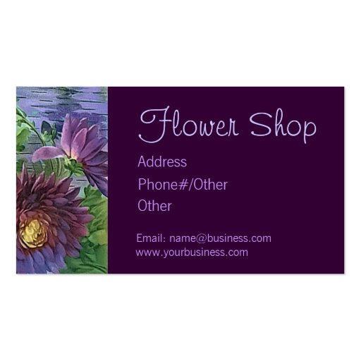 FLOWER SHOP by SHARON SHARPE Business Cards (front side)