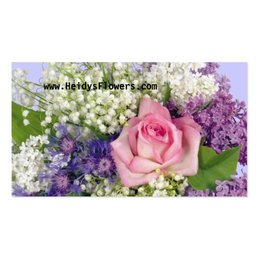 Flower Shop Rose and Lilacs Business Card (back side)